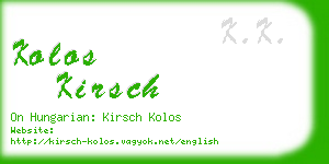 kolos kirsch business card